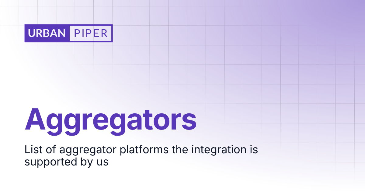 Aggregators | API Documentation | POS System
