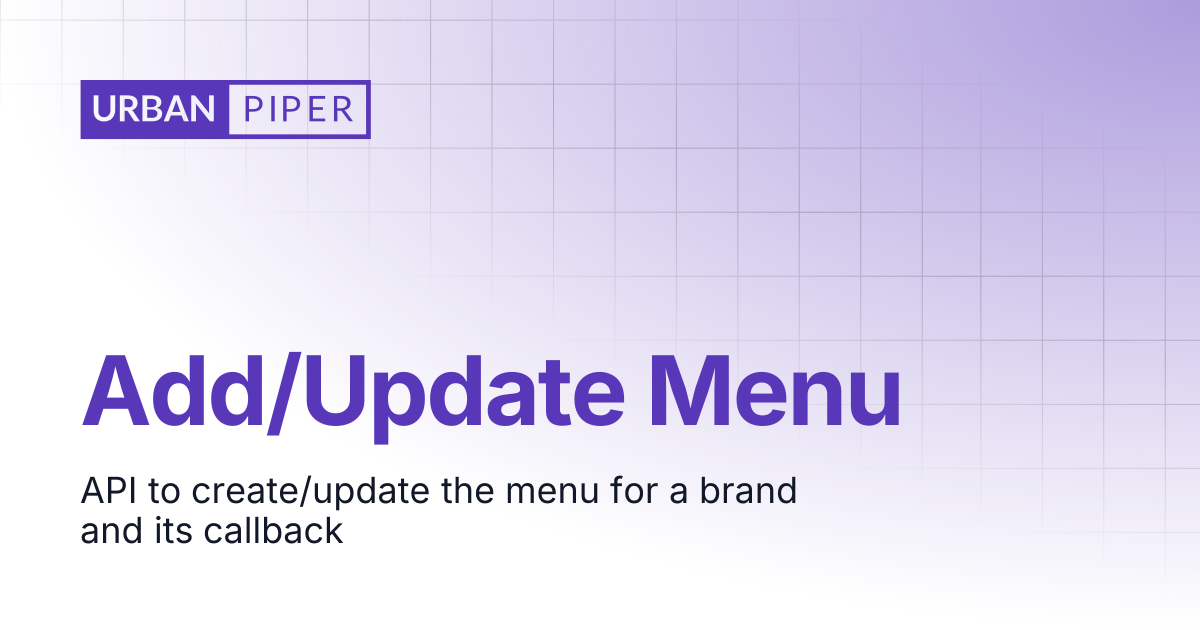 Add/Update Menu | API Documentation | POS System